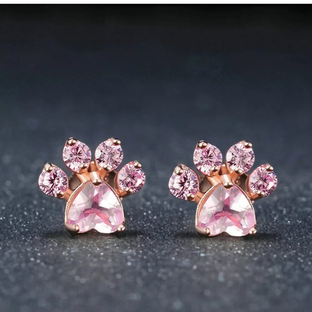 Gorgeous Earrings Women 14k Rose Gold filled pink - Picture 2 of 3